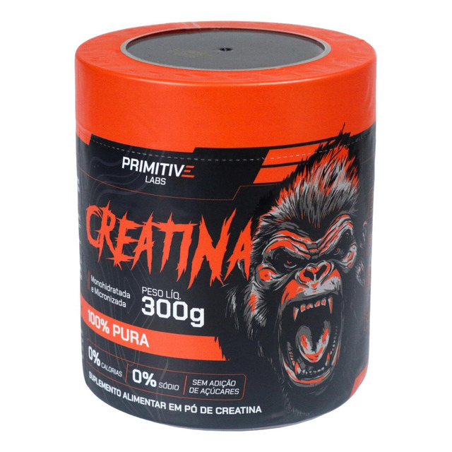 Creatina 100% Pura 300g Monohidratada E Micronizada Em Pó Sem Sabor - Primitive Labs Creatina 100% Pura 300g Monohidratada E Micronizada Em Pó Sem Sabor - Primitive Labs