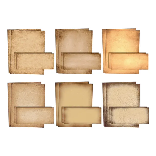 Papelería De Papel Envejecido, Juego De 100 Piezas, 50 Hojas