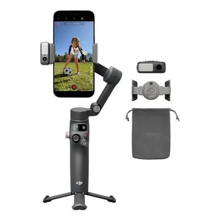 DJI Osmo Mobile 8 Estabilizador para celulares, rastreamento nativo com áudio e iluminação, rotação panorâmica de 360°, bateria com duração de até 10 horas, braço extensível e estabilização - DJI139