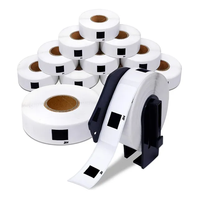 10 Rollos Etiqueta Inko Compatible Con Brother Dk1204 400et Color Blanco