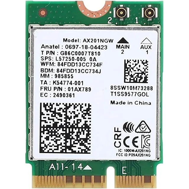 Tarjeta De Red Wifi Para Intel Ax20 Ax201ngw