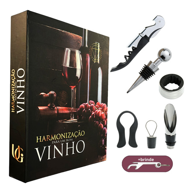 Kit Vinho Saca Rolhas Abridor Tampa Dosador Presente + Gift Kit Vinho Saca Rolhas Abridor Tampa Dosador Presente + Gift