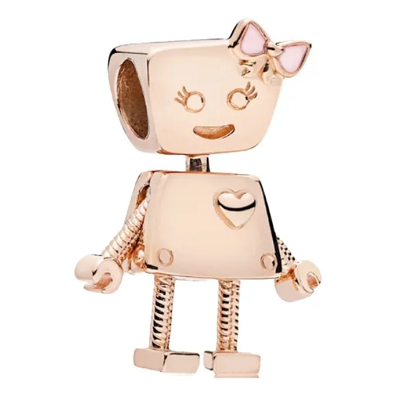 Dije Charm Niña Robot Compatible Con Pulsera Pandora