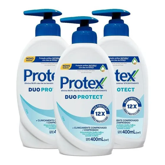 Kit 3 Sabonete Líquido Protex Duo 400ml