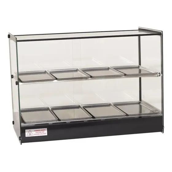 Estufa Vitrine Quadrada Dupla Salgados 8 Bandejas Evr Titã