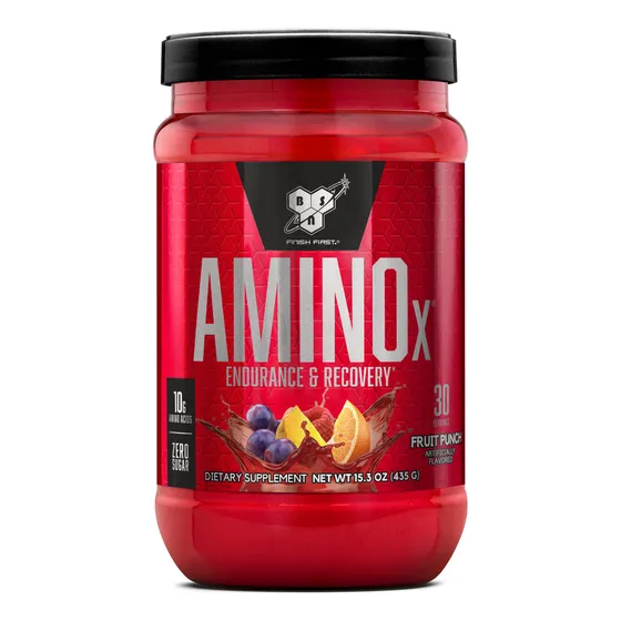 Suplemento BSN AMINOx sabor Fruit Punch de 435g con BCAA Polvo