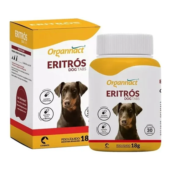 Organnact Eritrós Dog Tabs 18g 30 Comprimidos Vitamina Ferro