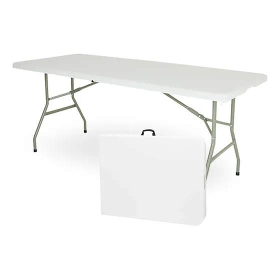 Mesa Plegable de Plastico Portatil de Jardin Tipo Portafolio Ideal para Exterior e Interior Fiestas y Eventos al Aire Libre 180 cm