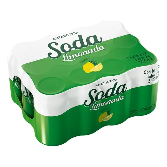 Pack Antarctica Soda Limonada Zero Lata 350ml 12 Unidades