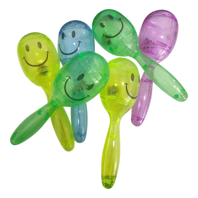 Maracas Plasticas Para Novenas Y Navidad Coloridas 12 Und
