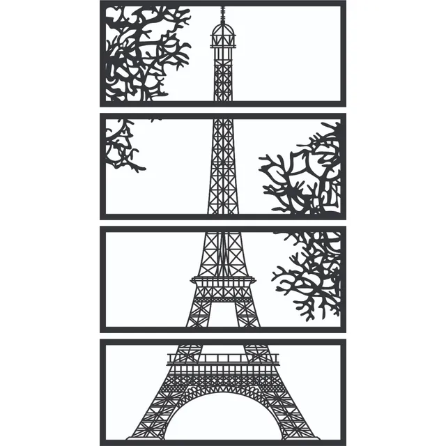 Cuadro Torre Eiffelcalado En Mdf -  L21