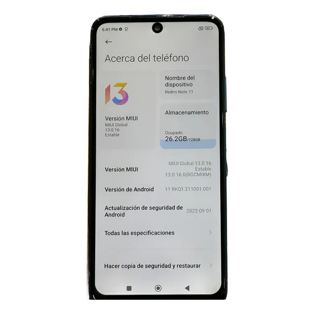 Xiaomi Redmi Note 11 128gb, 6gb Ram, Dual Sim Azul Acero (Reacondicionado)