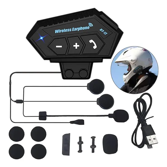 Auricular Para Moto Con Micrófono Manos Libres Bluetooth Inalámbrico Para Motociclista Delivery Peya Mas Seguridad En La Ruta Con Micrófono Anti Ruido