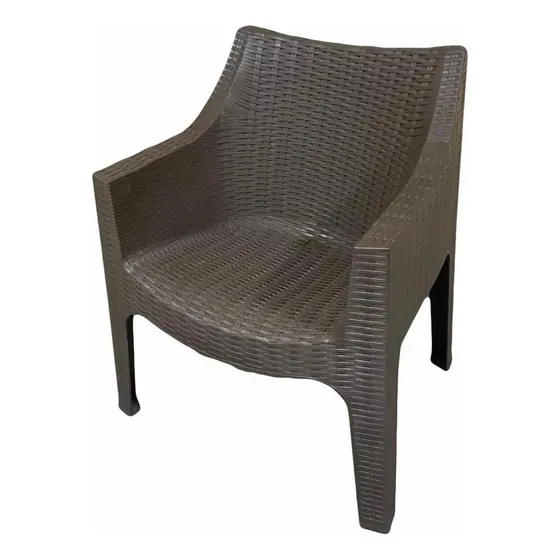 Silla Plastica Poltrona Malla Tejiga Estilo Rattan 