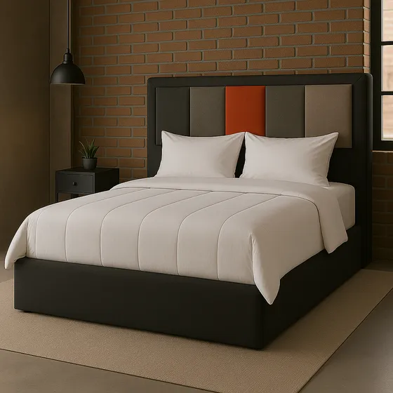 Cama Matrimonial Panel #3. Alta Gama. Precio Fábrica