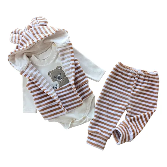 Conjunto Ajuar Invierno Bebe Plush Polar Soft 3 Piezas