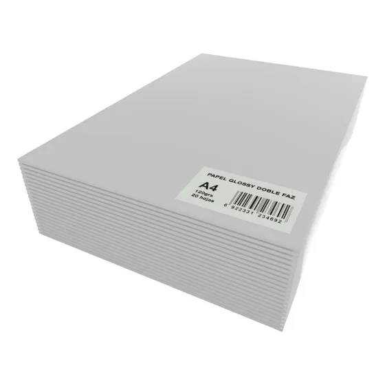 10 Paquetes Papel Foto Brillo Afiche Doble Faz 120grs X20 Hs