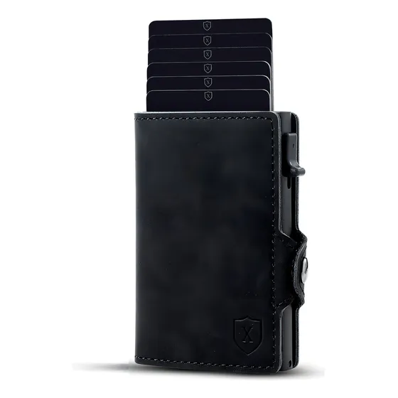 Xclusive Billetera Y Tarjetero Color Negro Cuero Sintético