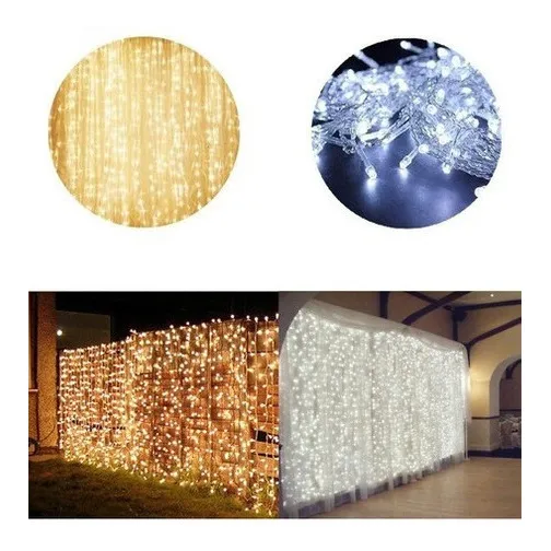 Voal 327 Leds Cortina 3x3 Luzes P/ Festas Decoração De Natal 110v