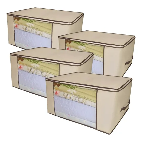 Kit 4 Organizadores Tnt 60x45x30 Multiuso Grande Edredom Gg