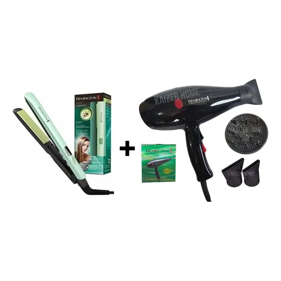 Plancha Cabello Remington Aguacate + Secador Supermegaturbo