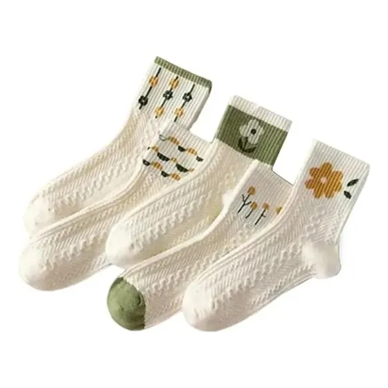 Set 5 Pares De Medias Motivo Flores