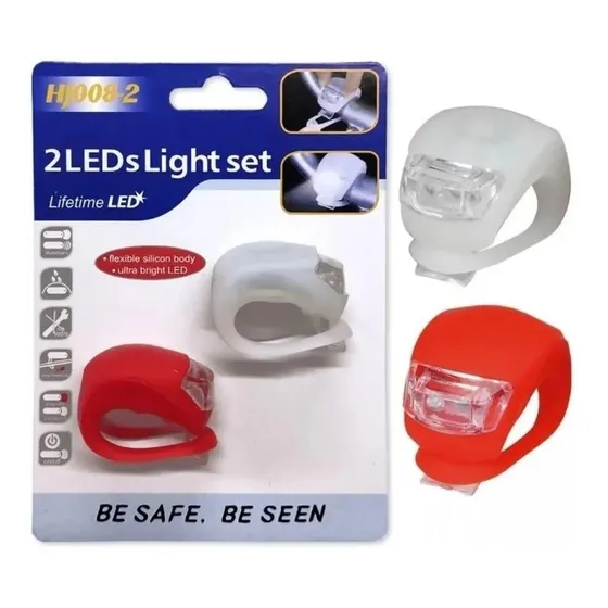 Luz LED intermitente blanca fría, 3 funciones para bicicleta, color rojo/blanco