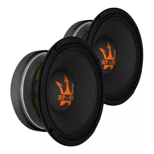Par Alto Falante Magnum 8 Polegadas 550w 4 Ohms Medio Grave Cor Preto
