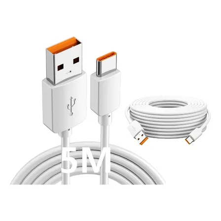 Cable 5 Metros Usb Normal A Usb Tipo C Alta Resistencia 5 Metros Usb Normal / Usb Tipo C