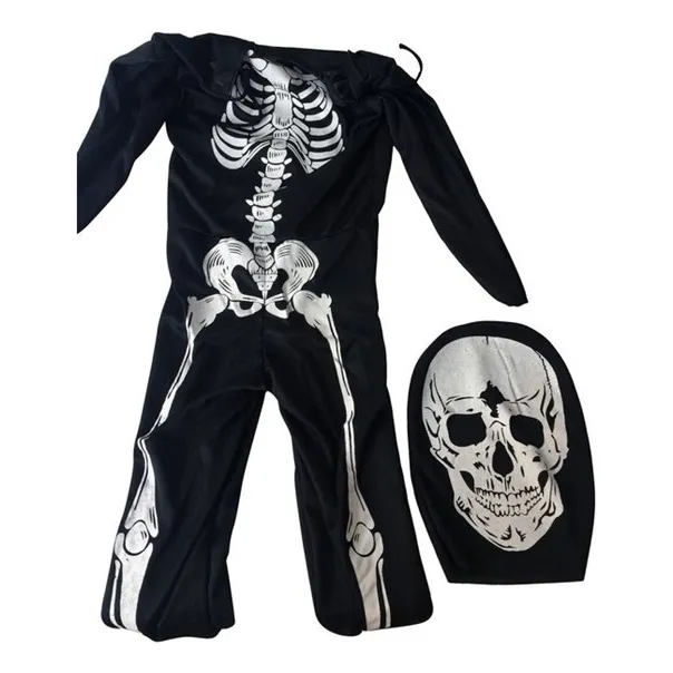 Disfraz De Calavera Enterito Con Máscara De Tela