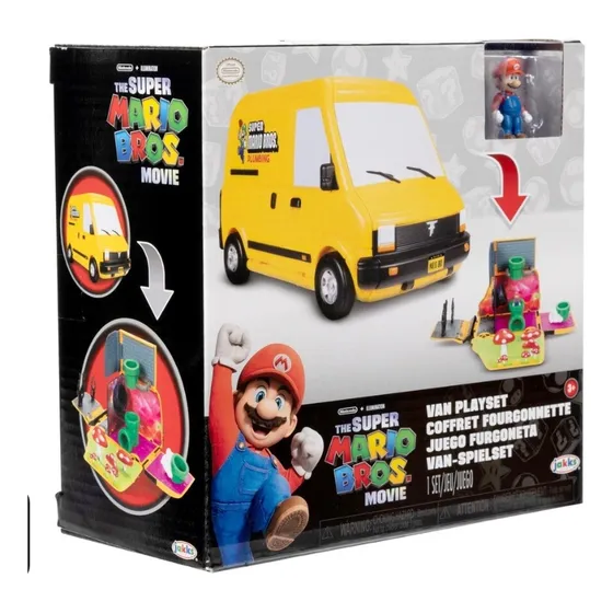 Mini Van Playset Con 1 Mini Figura Super Mario Bros Movie