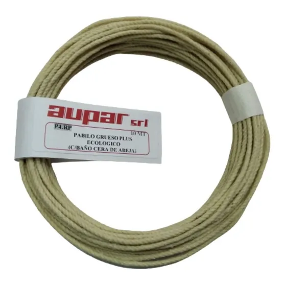 Pabilo Ecologico Grueso Plus C/baño Cera De Abeja X 10 Mt