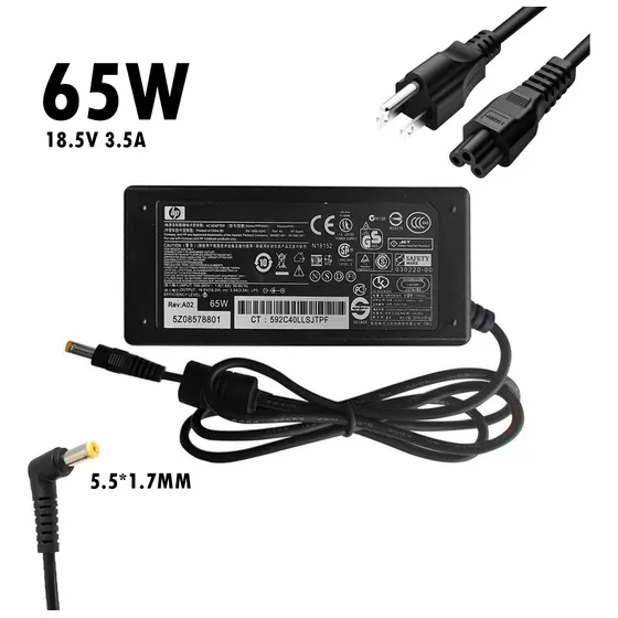 Cargador De Laptop Hp 18.5v 3.5a Compaq 65w 4.8x1.7mm