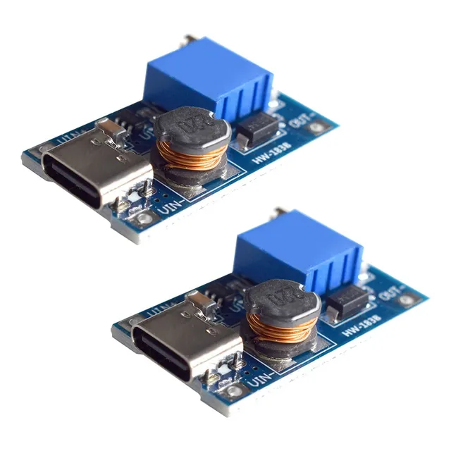 2 X Módulo Elevador De Voltaje Mt3608 Dc Step Up + Usb C