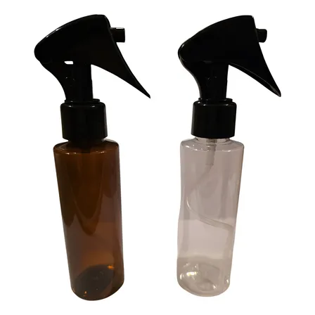 25 Envases Botella Pet 120 Ml Con Gatillo Pulverizador Pet Ámbar 120 Ml Hombro Recto Con Mini Gatillo Negro 24/410