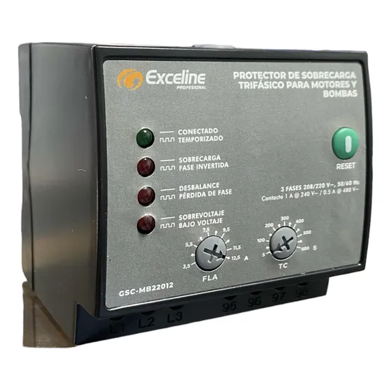 Protector Trifasico Sobrecarga P/motores Y Bombas Exceline