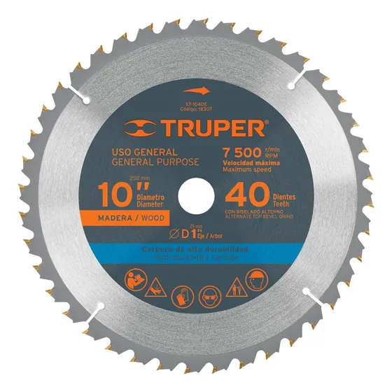 Disco Para Sierra Ingleteadora 10  40 Dientes Truper 18307