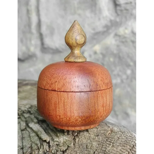Joyero Cofre Para Anillos Y Joyas Torneado Madera Natural.
