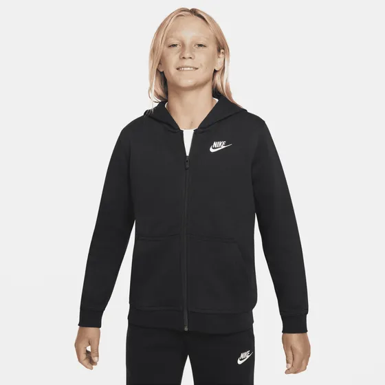 Campera Nike Niño Ft Club Fz Black/(white) - Menpi