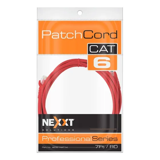 Cable De Red Patch Cord 7 Ft 2,10m Cat 6e Nexxt Rojo