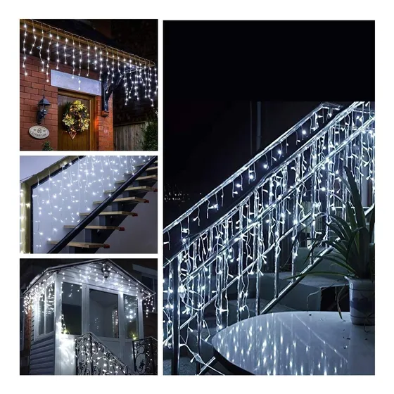 Serie Navideña Cascada De 1200 Led 20 Mts Para Exterior