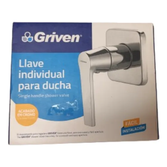 Llave Individual Para Ducha Con Acabado Cromado Griven