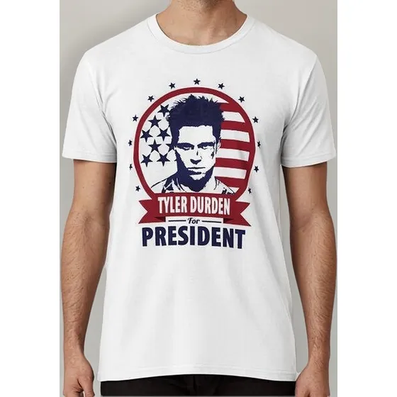 Remera Tyler Durden Para Presidente Algodon Premium