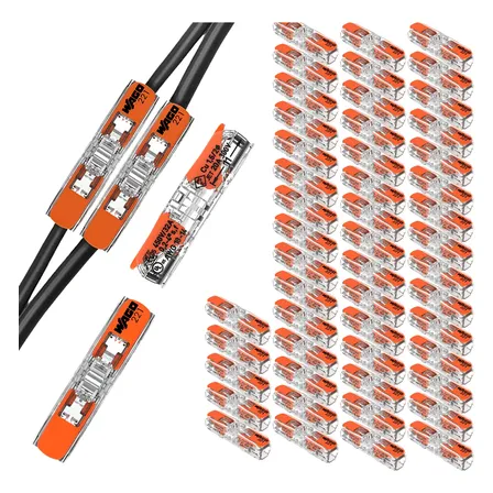 Kit 100 Peças Conectores Emenda De Fios Inline 221-2411 Wago 110220 V