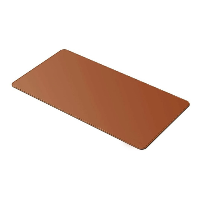 Desk Pad Grande Couro Caramelo Feltro Costurado Básico Desk Pad Grande Couro Caramelo Feltro Costurado Básico