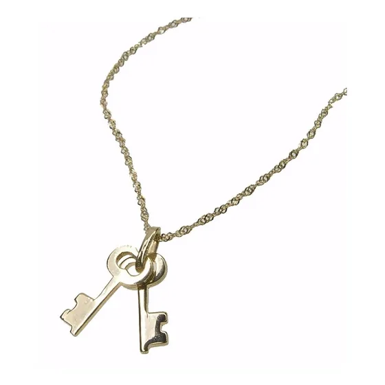 Dijes Conjunto Llaves Con Cadena  Oro 18kts. - Arrighi Joyas