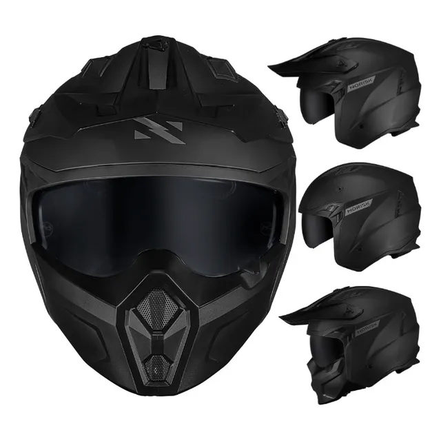 Capacete Norisk Darth Fs726x Preto Fosco Ou Titânio Fosco 4 Em 1 -4 Formas Diferentes De Uso Lançamento A Pronta Entrega