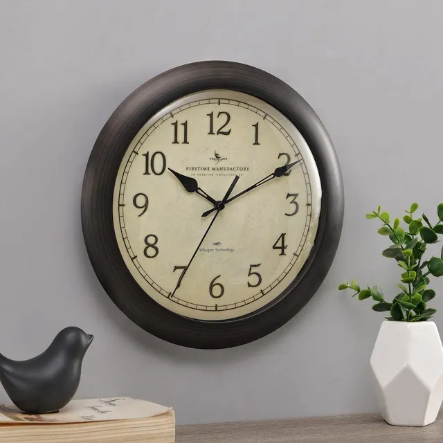 Firstime & Co Reloj Pared Delgado 11  Bronce Aceitado