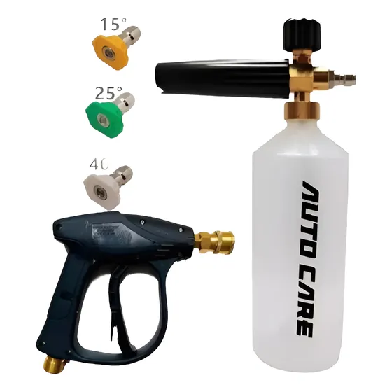 Pistola Corta Foam Lance Profesional Acople Rapido + 3 Picos