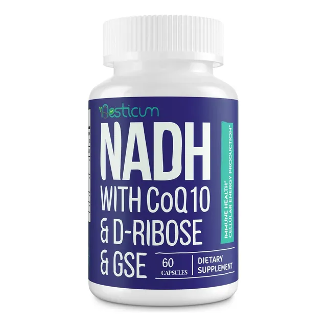 Nadh + Ubiquinol Coq10 D Ribose 500mg Capsulas Apoyo Celular